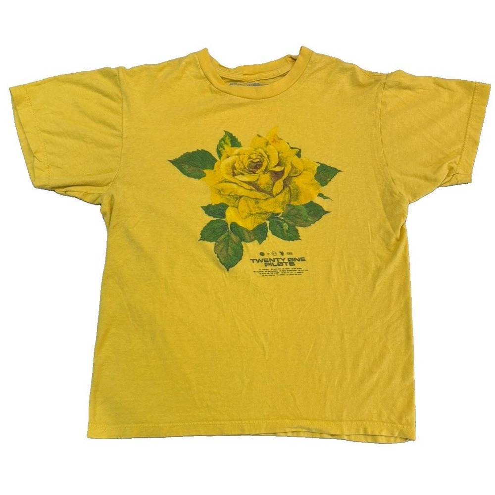 Twenty One Pilots Trench Yellow Rose Shirt Large L Mens 19x24.5 Hot Topic Merch